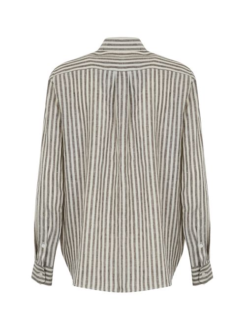 Camicia Josef in lino a righe Marrone Bianco WEEKEND MAX MARA | 2515111052600014
